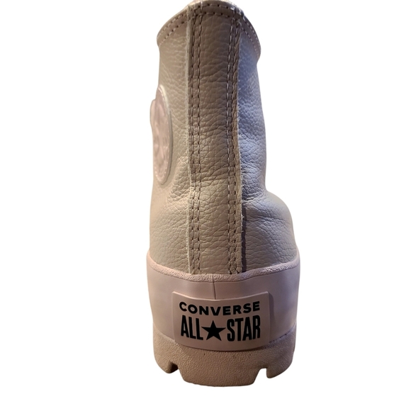 Converse Cream and Pink High-Top Sneakers with Rugged Sole - Picture 3 of 6